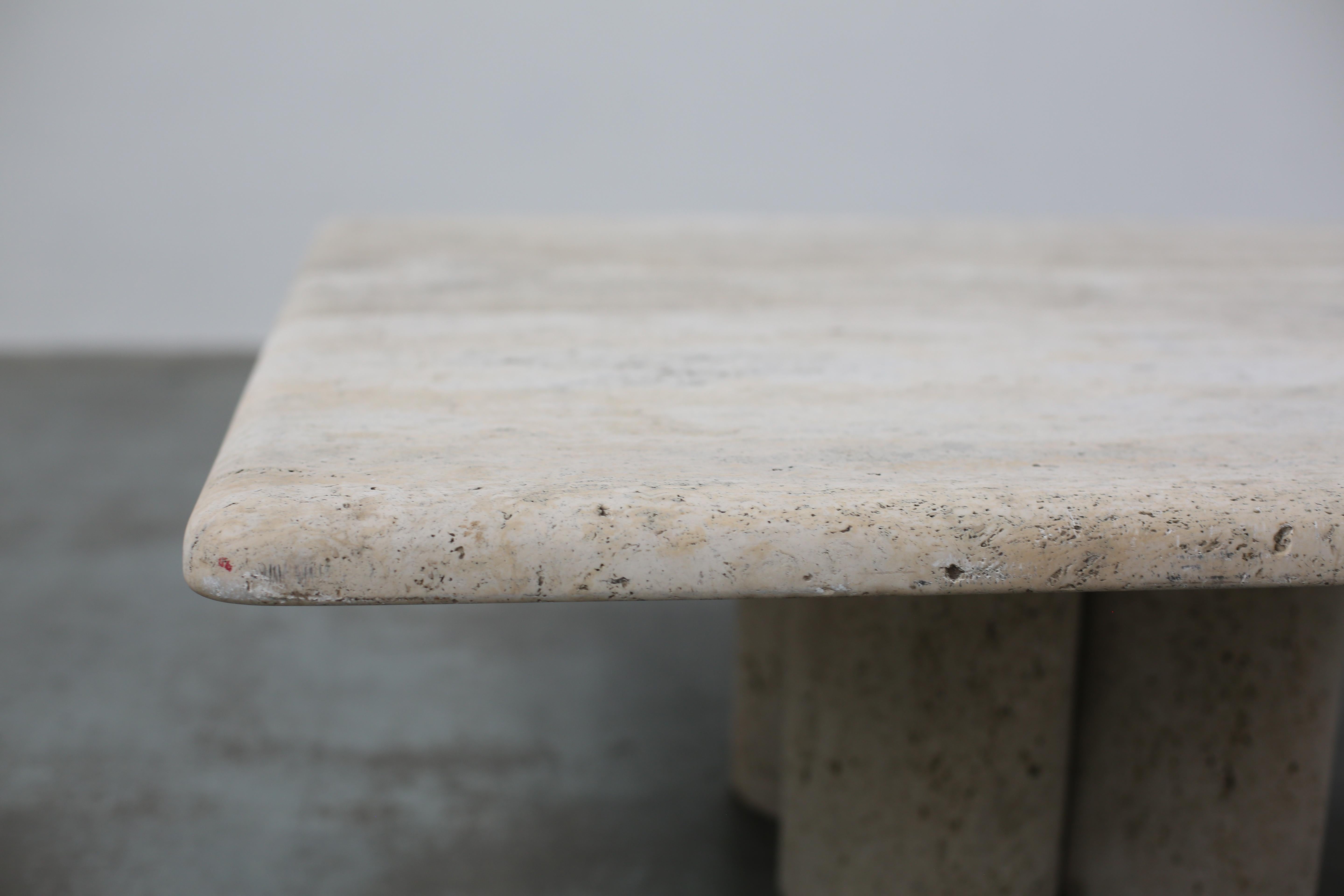 Mario Bellini Square Travertine Coffee Table For Cassina For Sale 7