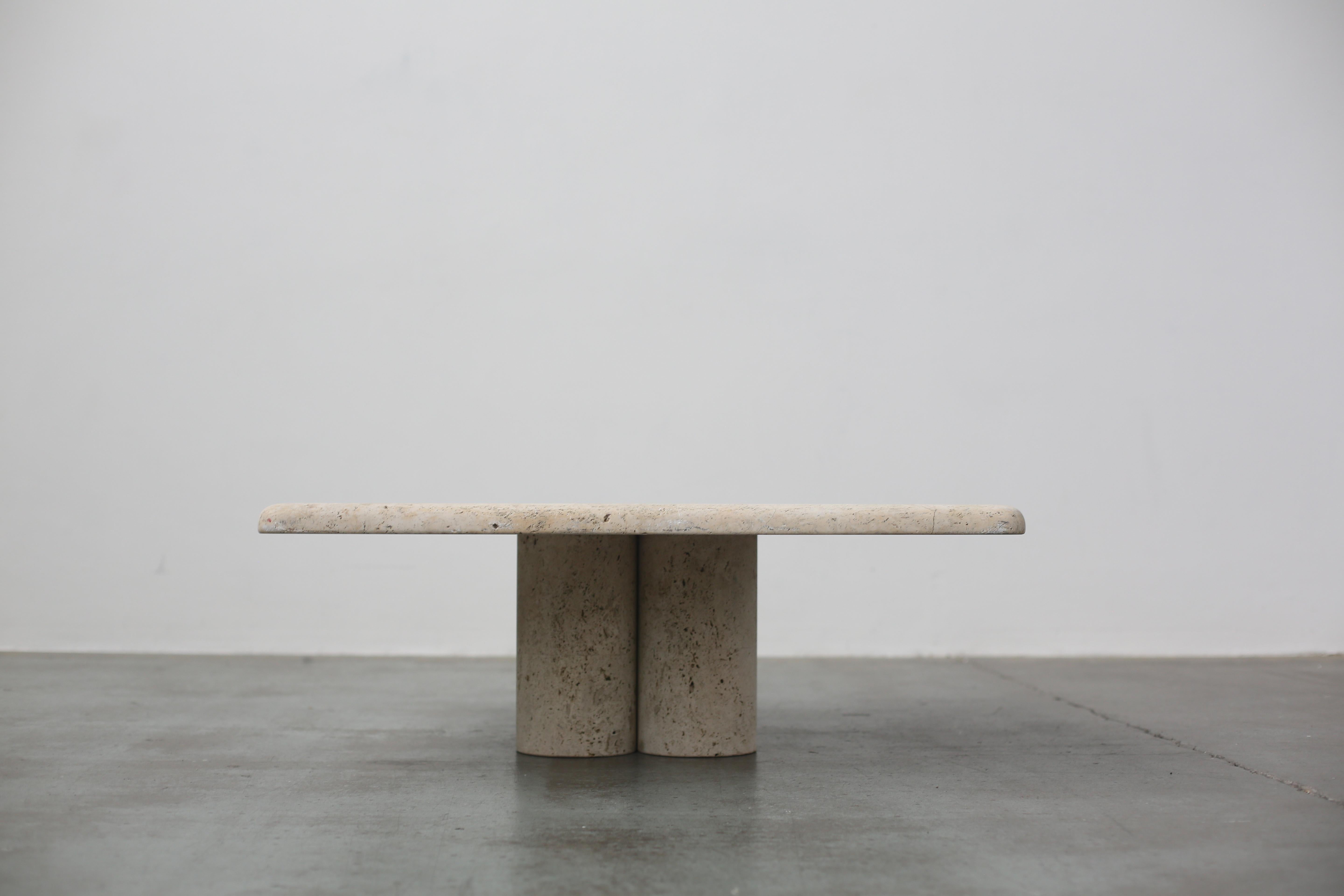 Mario Bellini Square Travertine Coffee Table For Cassina For Sale 9