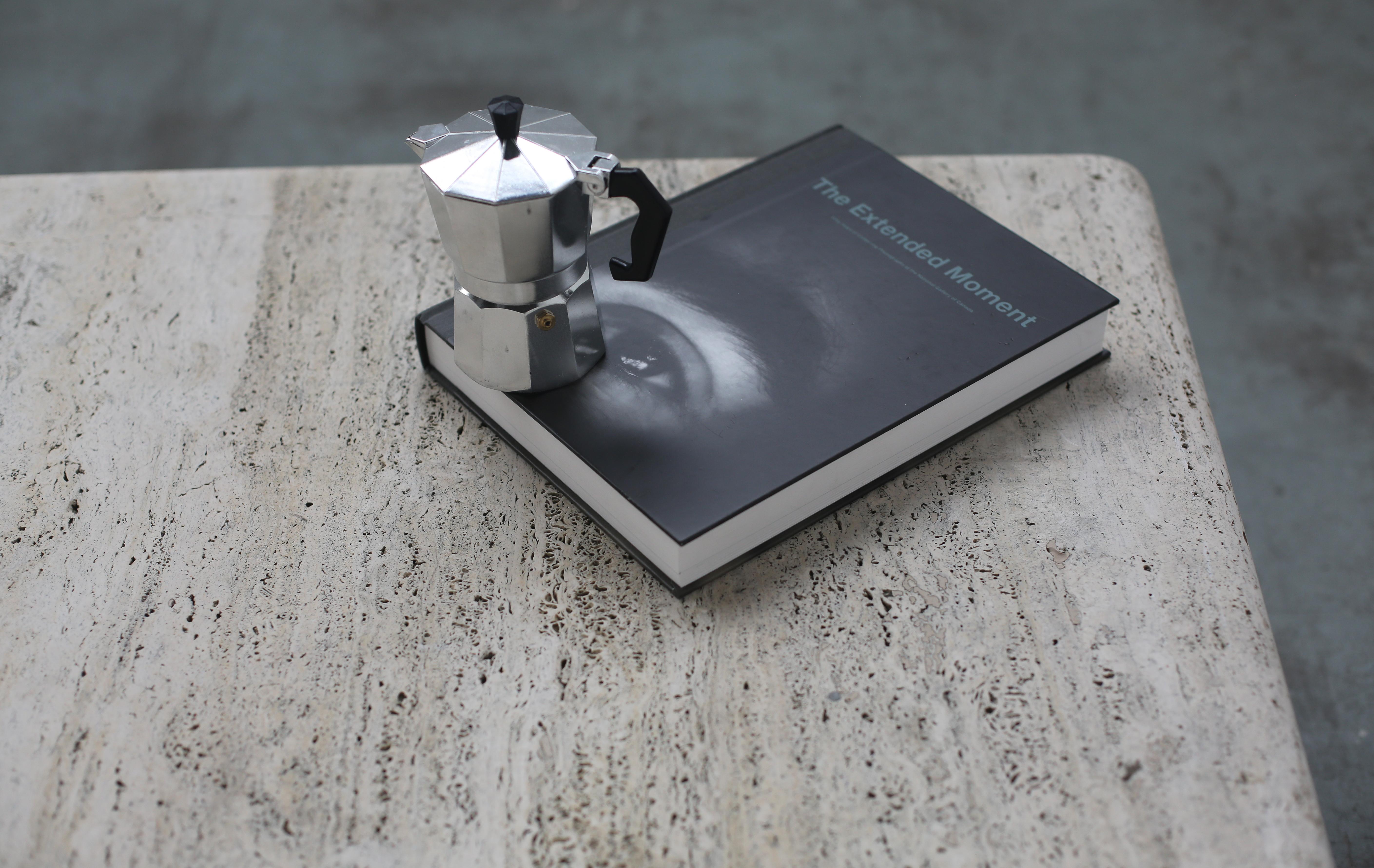 Mario Bellini Square Travertine Coffee Table For Cassina For Sale 11