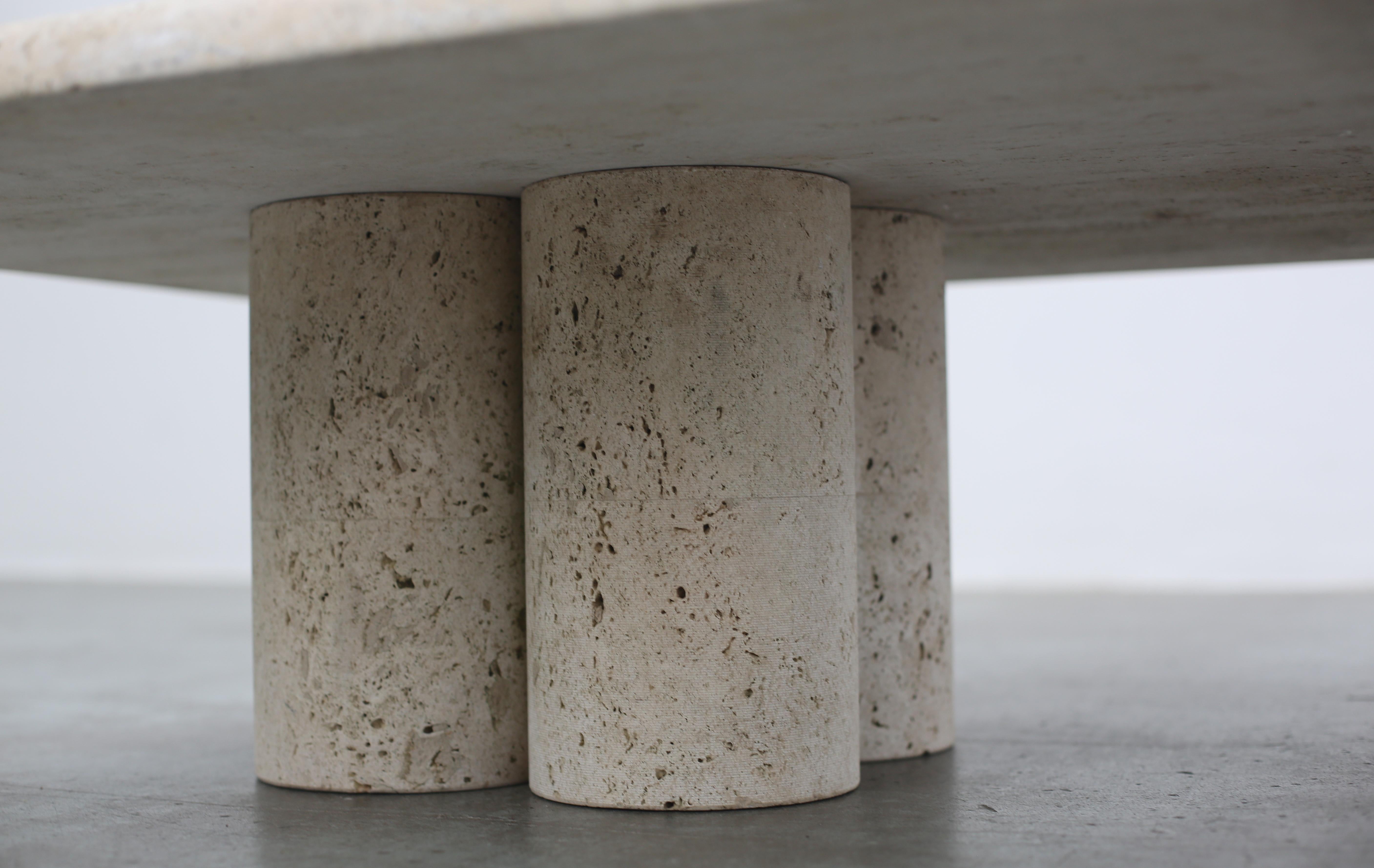 Mario Bellini Square Travertine Coffee Table For Cassina For Sale 14