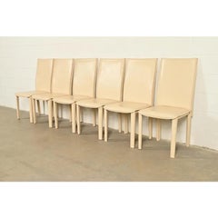 Esszimmerstühle im Mario-Bellini-Stil, italienisch-modern, mit Lederbezug, 6er-Set