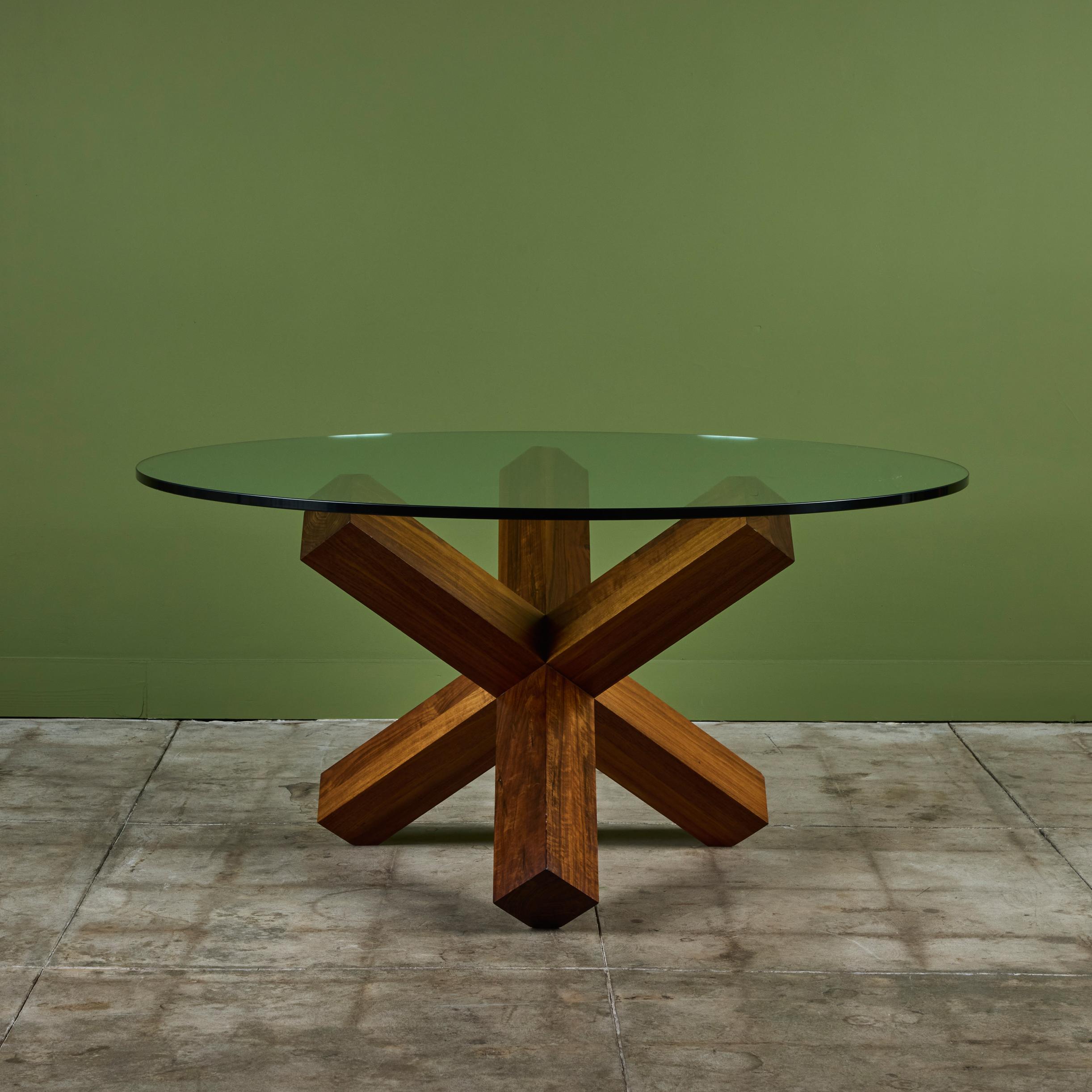 Verre Table de salle à manger Jax de style Mario Bellini en vente