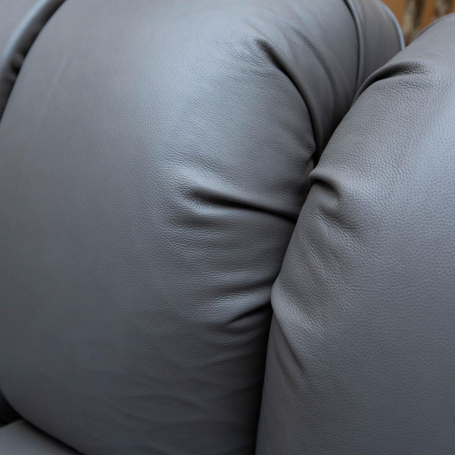 Italian Mario Bellini Style Leather Sectional Sofa For Sale