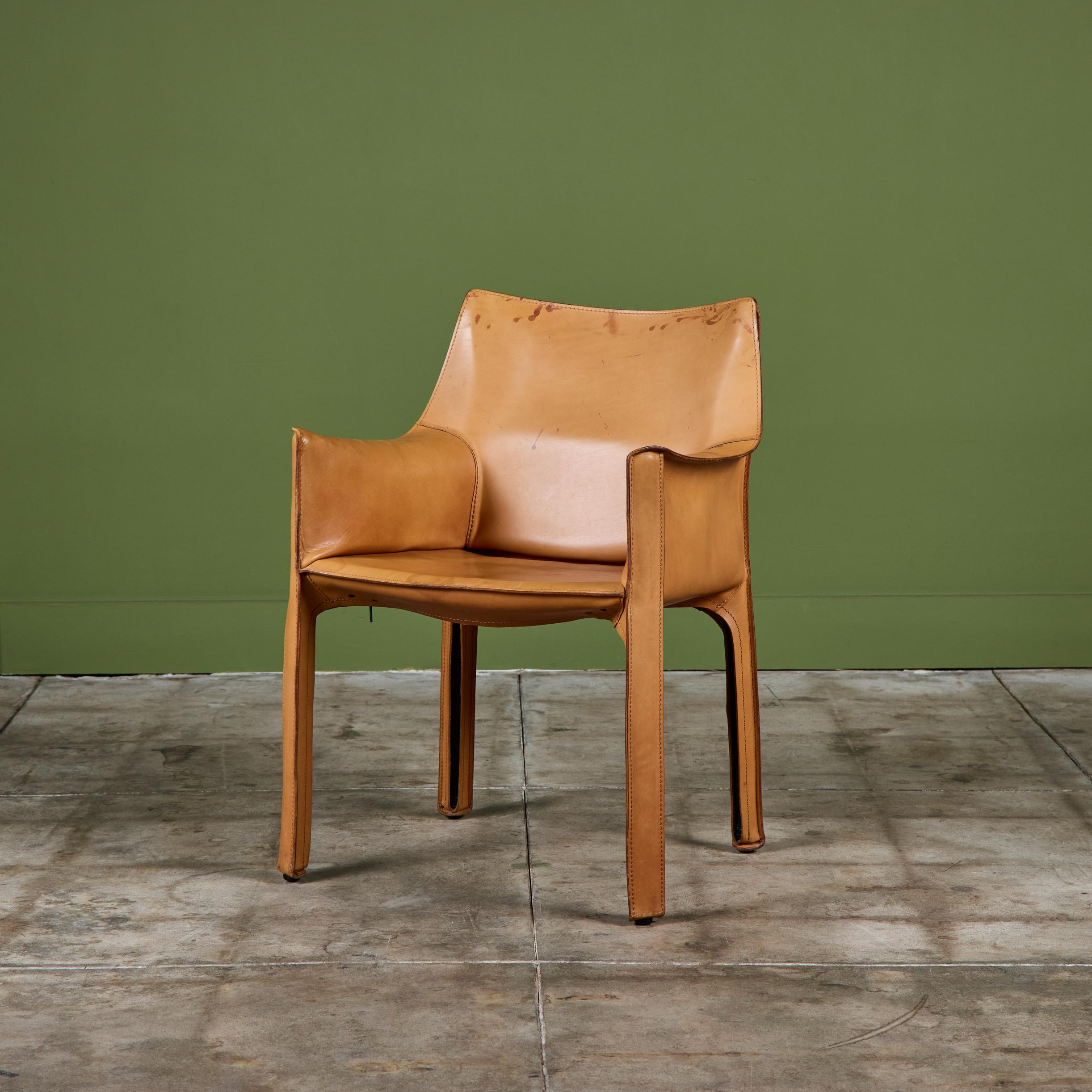 Mario Bellini Fauteuil Cab Tan pour Cassina en vente 3