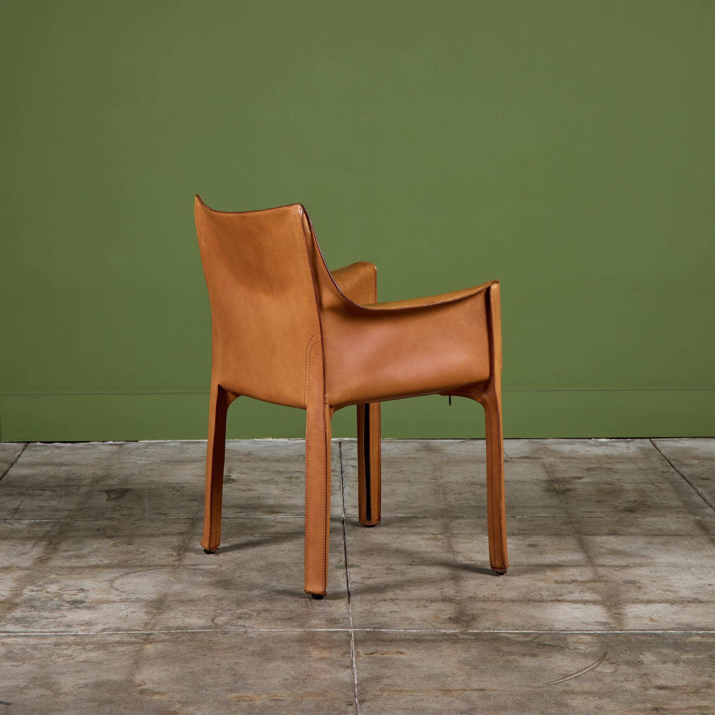20ième siècle Mario Bellini Fauteuil Cab Tan pour Cassina en vente