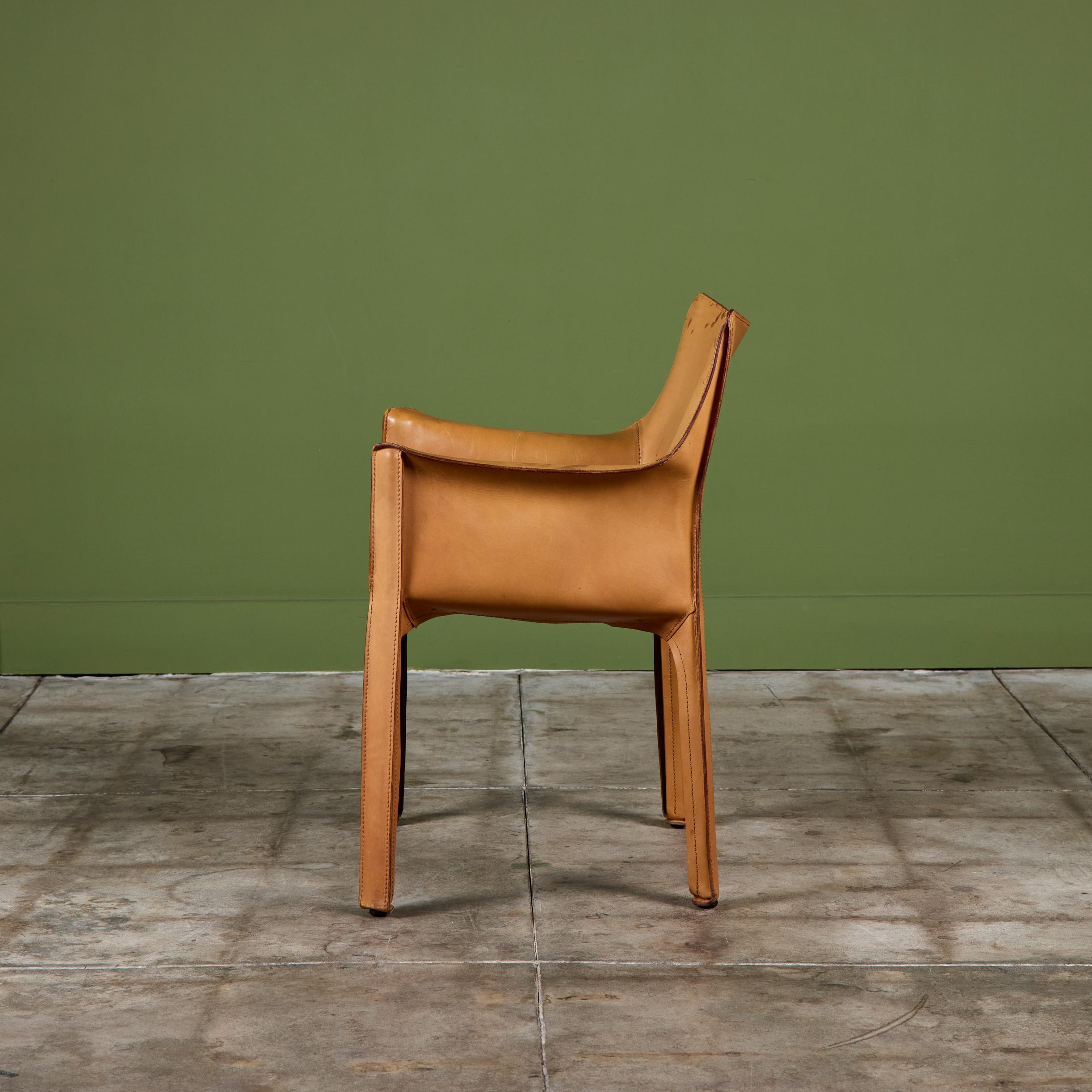Mario Bellini Fauteuil Cab Tan pour Cassina en vente 2