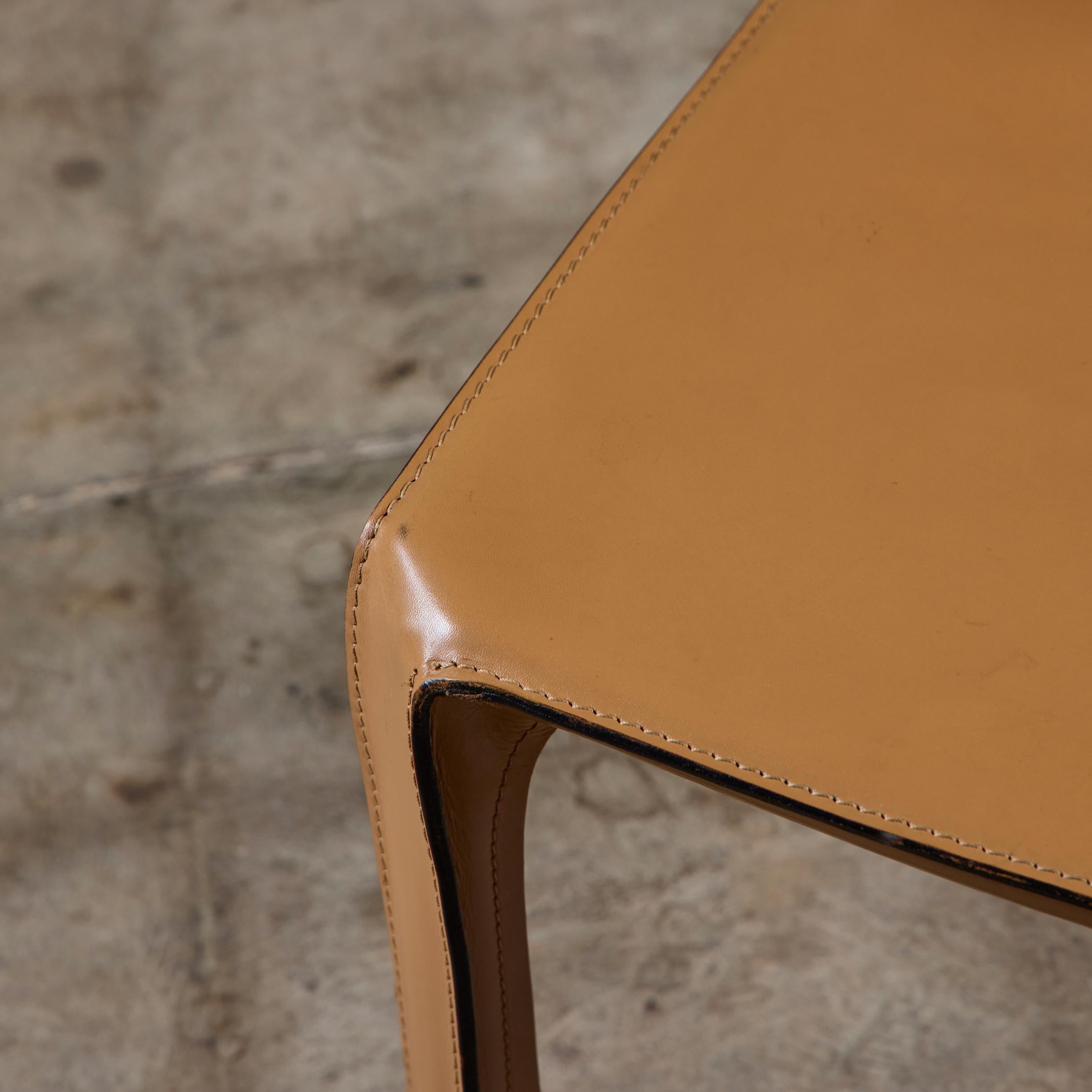Mario Bellini Tan Cab Side Dining Chair for Cassina For Sale 3