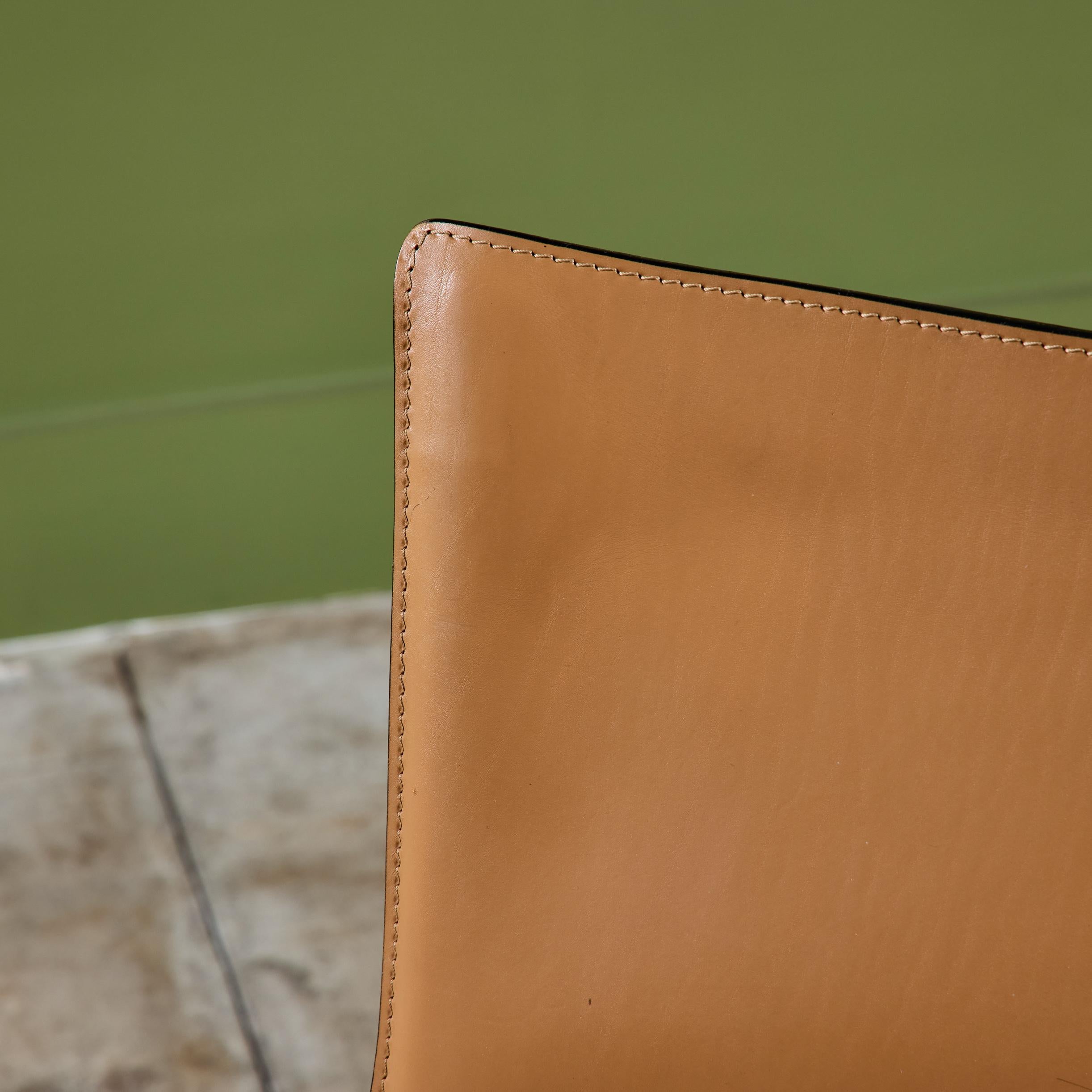 Mario Bellini Tan Cab Side Dining Chair for Cassina For Sale 4