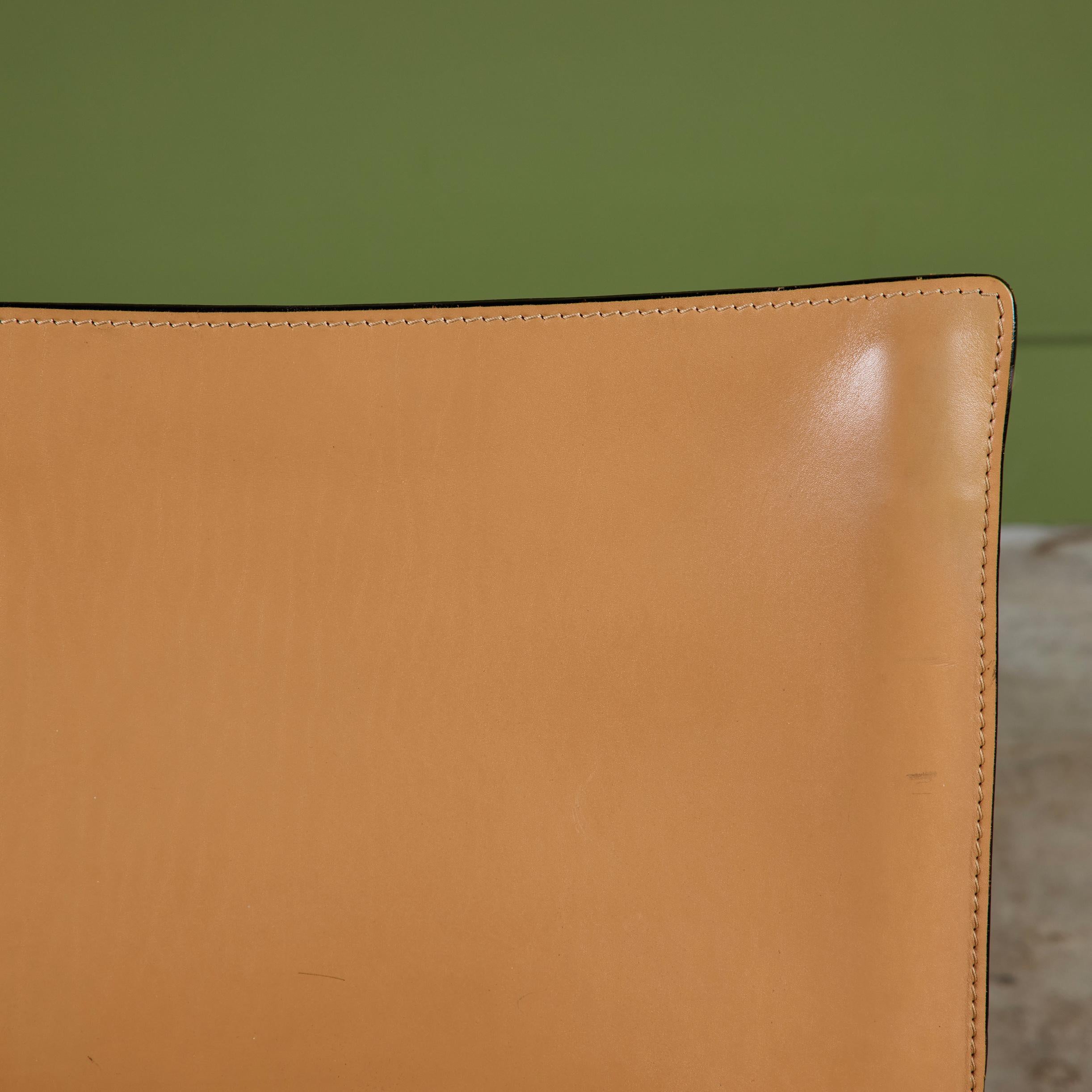 Mario Bellini Tan Cab Side Dining Chair for Cassina For Sale 6
