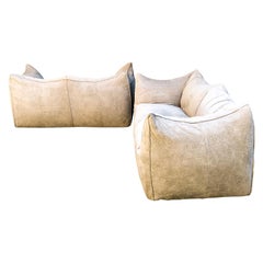 Mario Bellini Taupe “Le Bambole” 2 Seater Sofa for B&B Italia, 1976, Set of 2