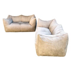 Retro Mario Bellini Taupe "Le Bambole" 2-Seat Sofa for B&B Italia, 1976, Set of 2