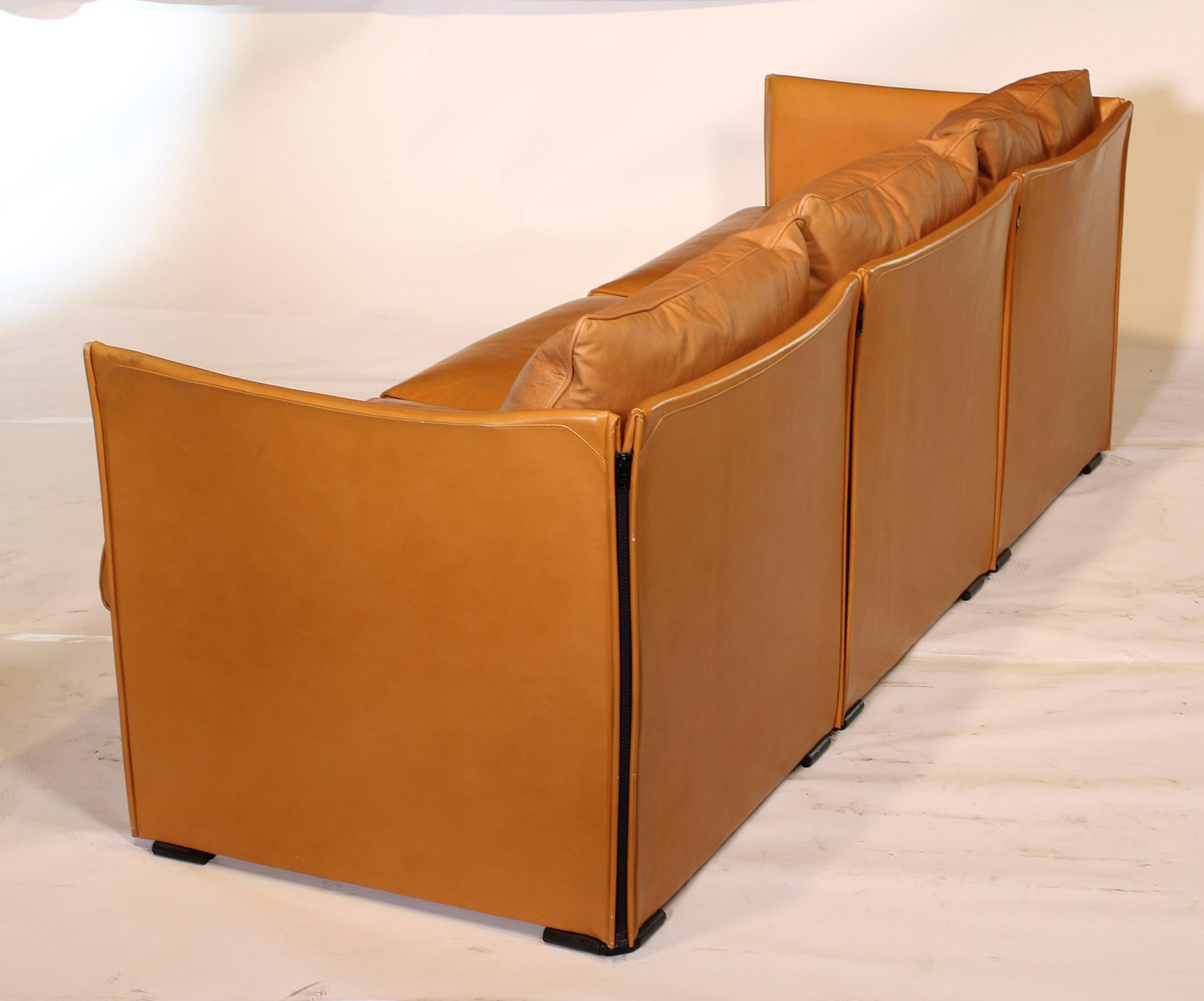 Mario Bellini Tilbury Three-Seat Leather Sofa or Couch 5