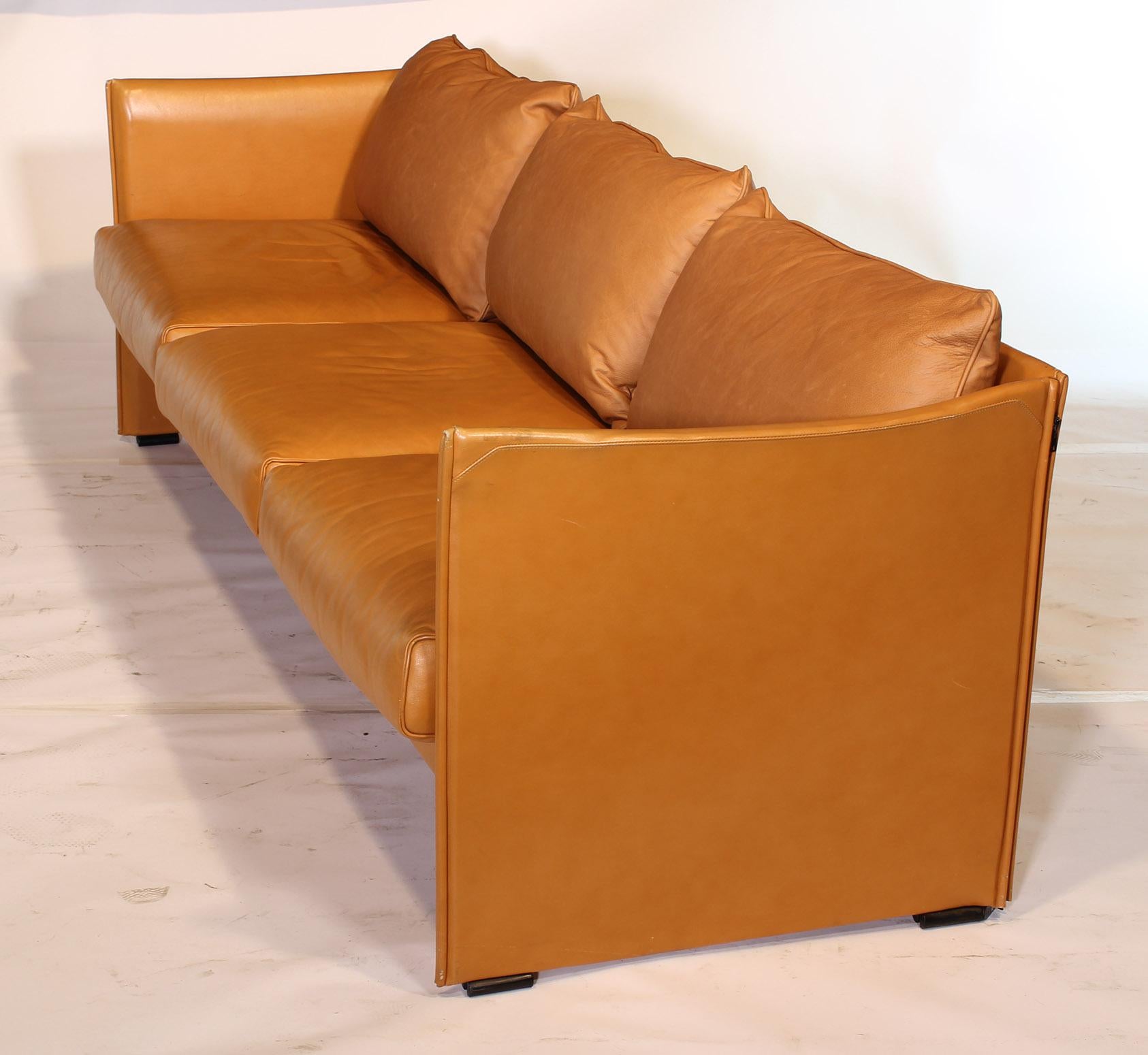 Mario Bellini Tilbury Three-Seat Leather Sofa or Couch 6