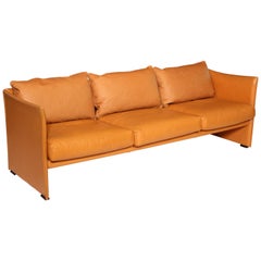 Mario Bellini Tilbury Three-Seat Leather Sofa or Couch