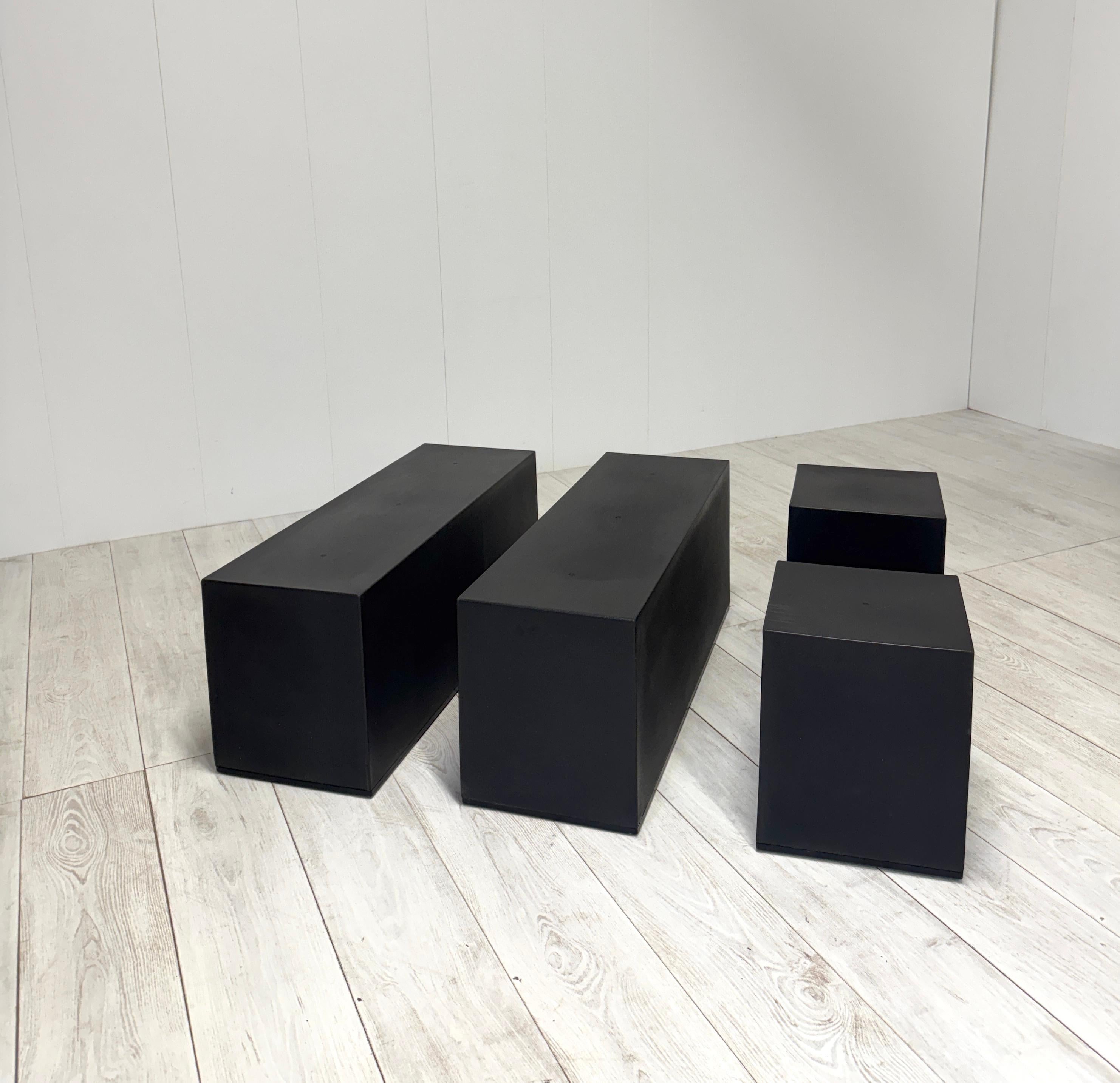 Plastica Mario Bellini, Tre tavolini serie Scacchi, prod. C&B, 1971