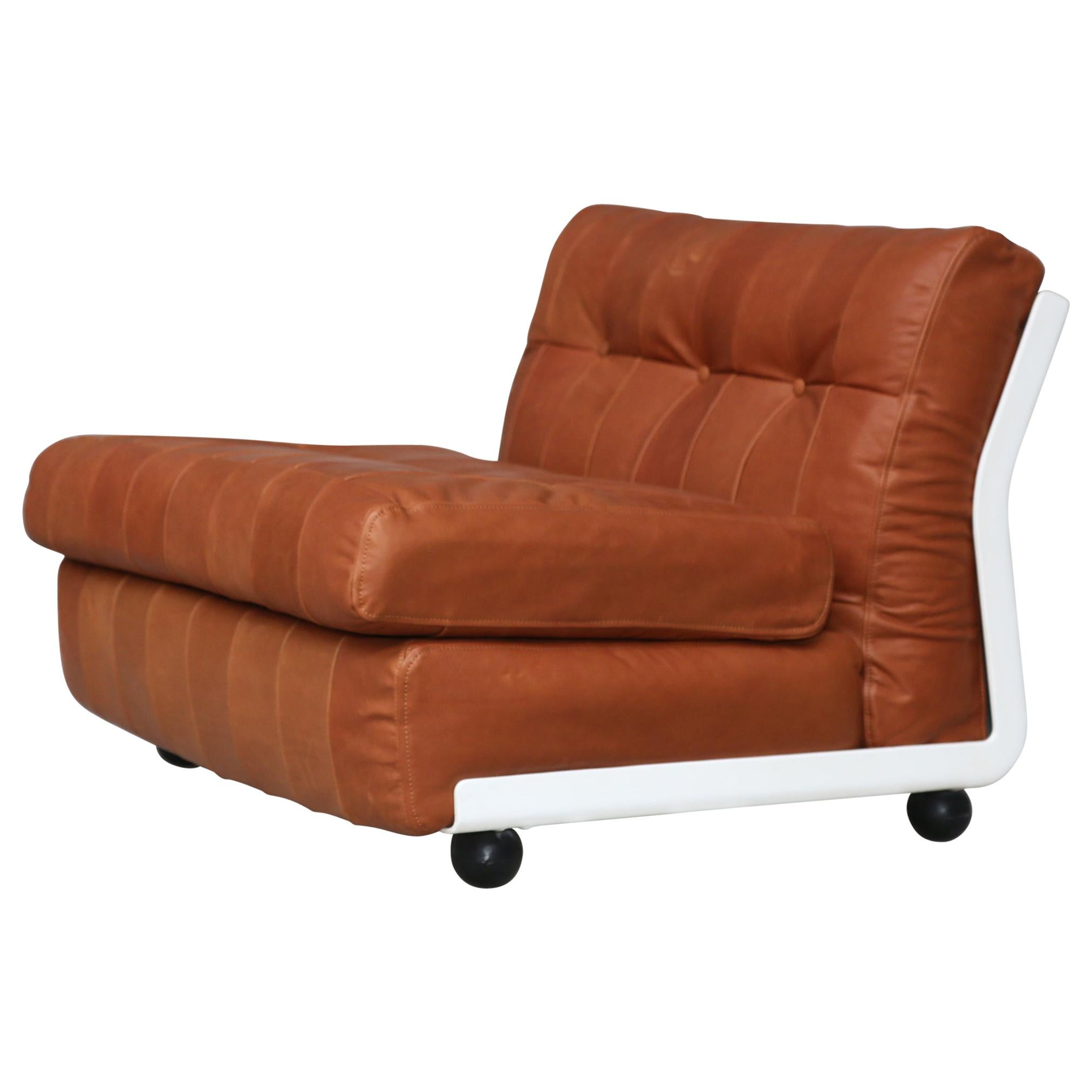 Mario Bellini Vintage Amanta B&B Italia Patchwork Leather Fiberlite Lounge Chair For Sale