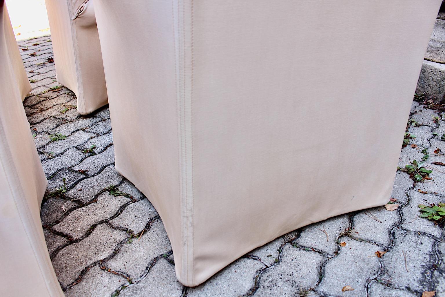 Tela Mario Bellini Vintage Four Cream Dining Chair Poltrona Tentazione Cassina 1970s in vendita