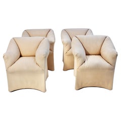 Mario Bellini Vintage Four Cream Dining Chair Armchair Tentazione Cassina 1970s