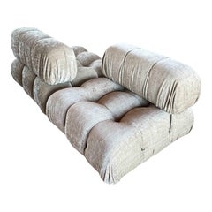 Sofá Camaleonda de terciopelo blanco Mario Bellini para B&B Italia, 1972, set de 2