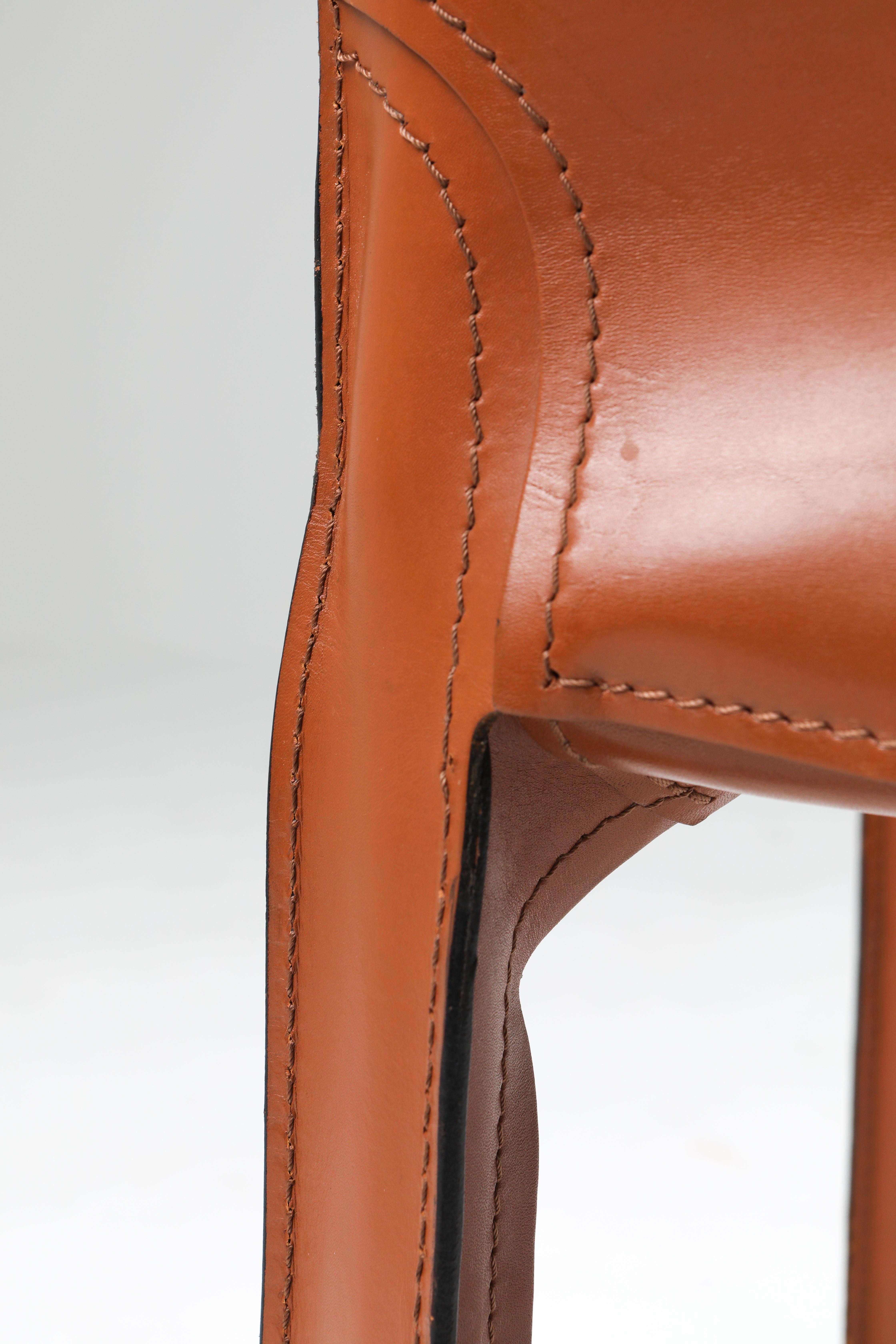 Mario Bellini's CAB Chair in Cognac Leather, Cassina, 1970s 3