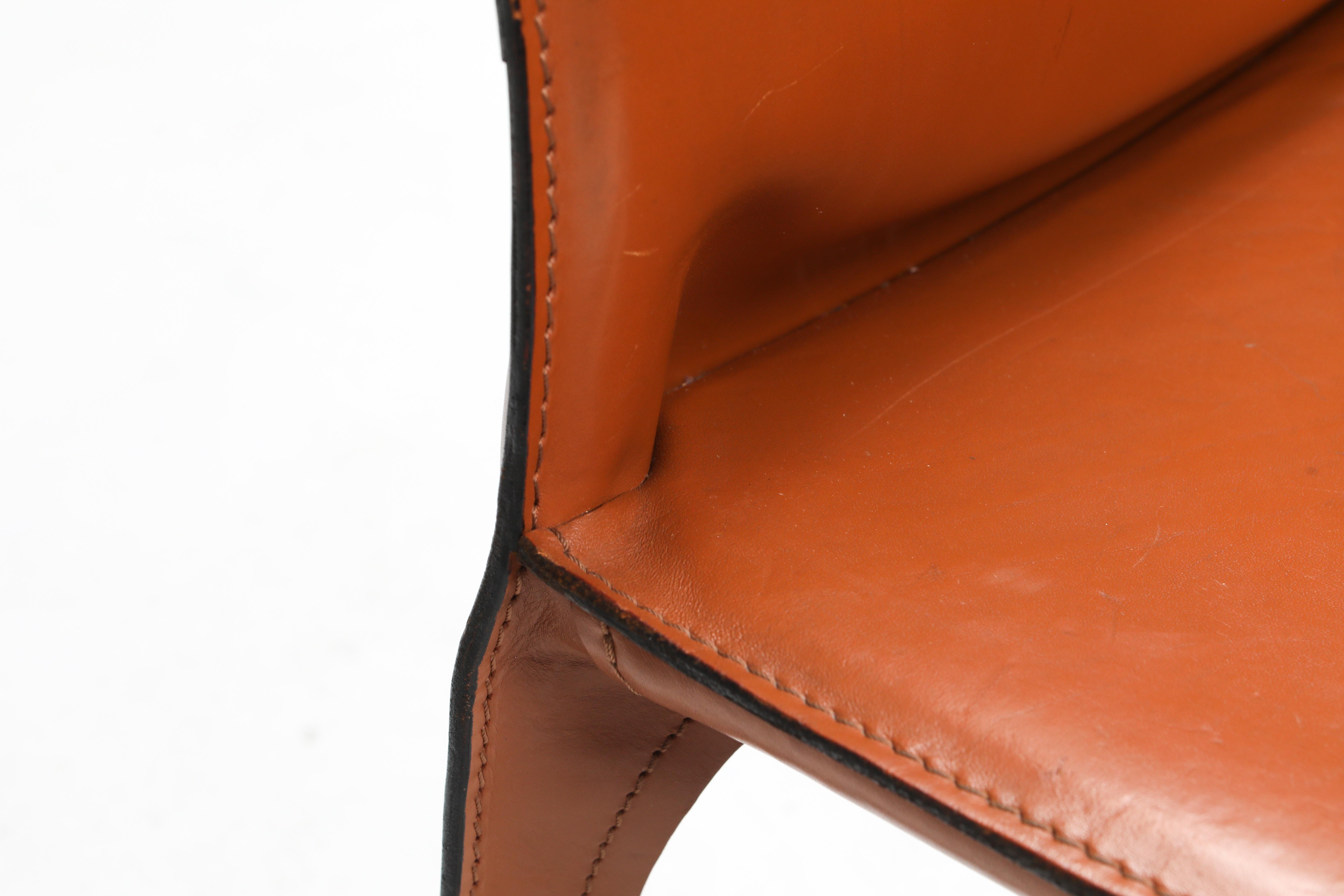 Mario Bellini's CAB Chair in Cognac Leather, Cassina, 1970s 4