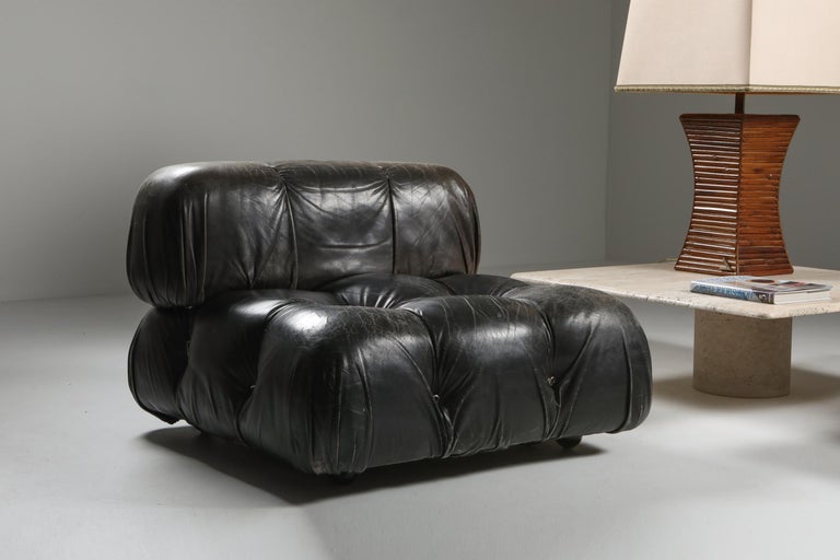 Mario Bellini S Camaleonda Lounge Chairs In Original Black Leather At 1stdibs