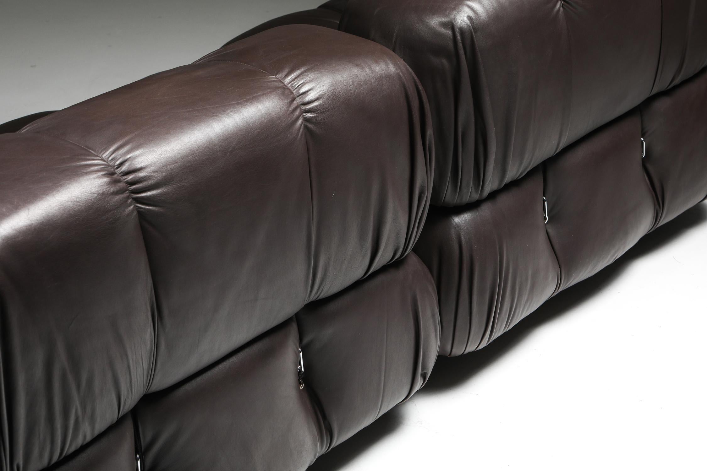 Mario Bellini's Camaleonda Original Sectional Sofa in Chocolate Brown Leather 2