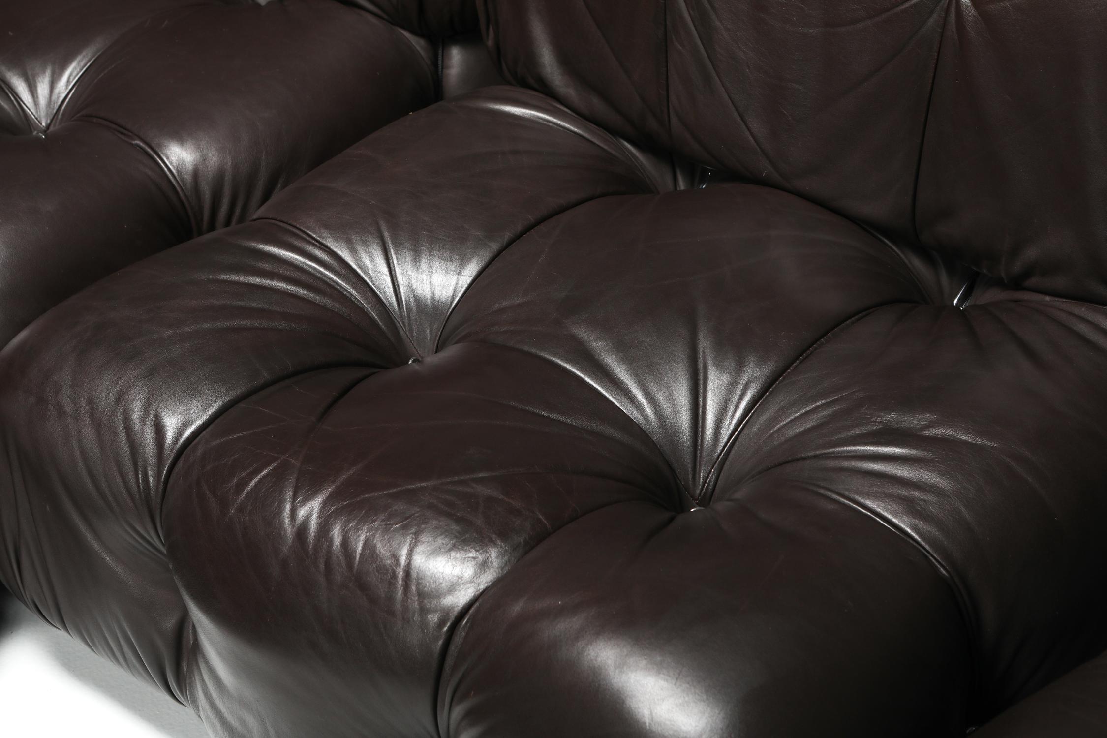 Mario Bellini's Camaleonda Original Sectional Sofa in Chocolate Brown Leather 4