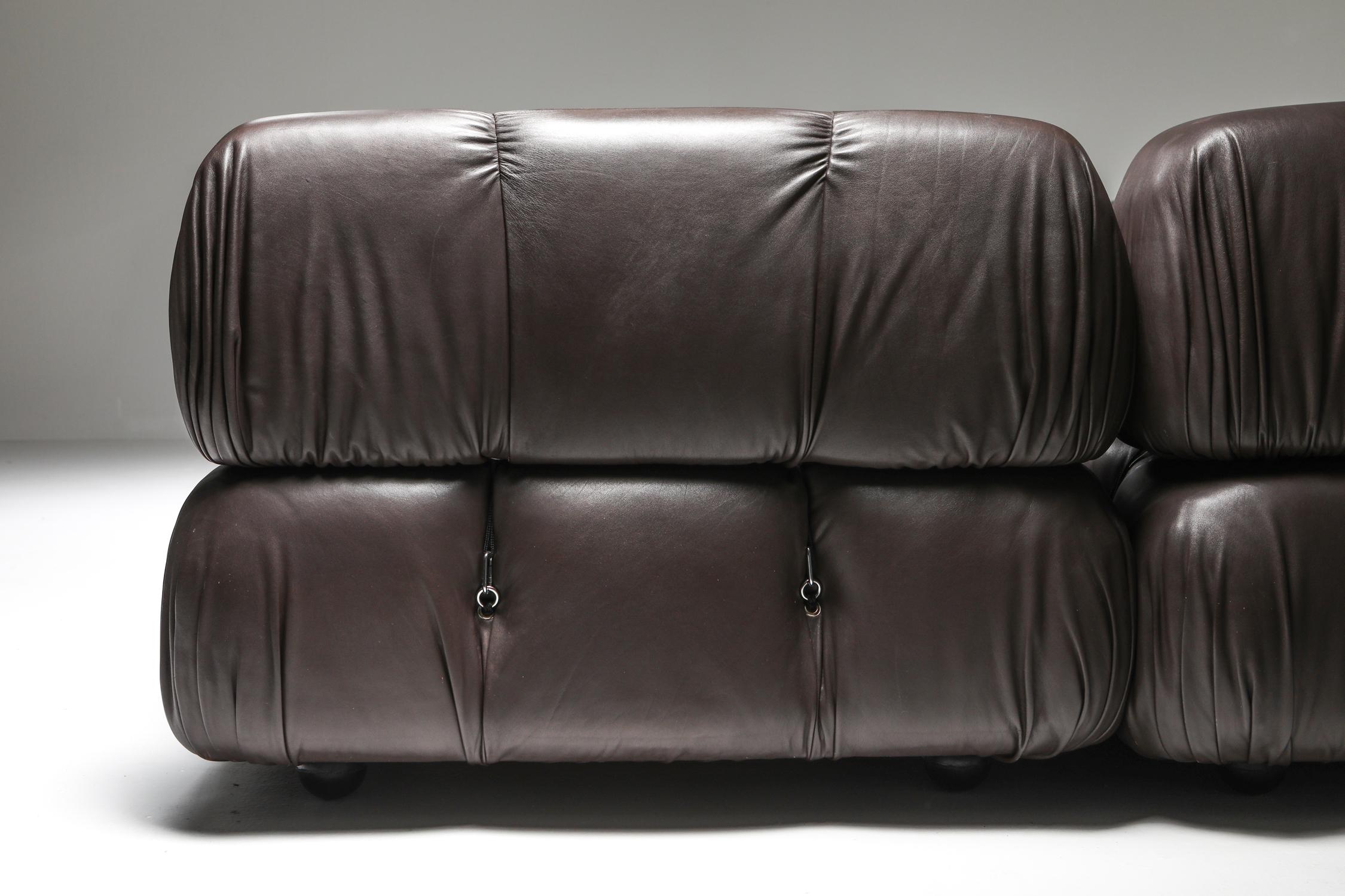 Mario Bellini's Camaleonda Original Sectional Sofa in Chocolate Brown Leather 5