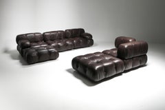 Mario Bellini's Camaleonda Original Sectional Sofa in Chocolate Brown Leather