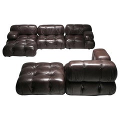Mario Bellini's Camaleonda Original Sectional Sofa in Chocolate Brown Leather
