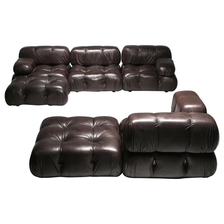Camaleonda Original Sectional Sofa, Chocolate Brown Leather Sectional