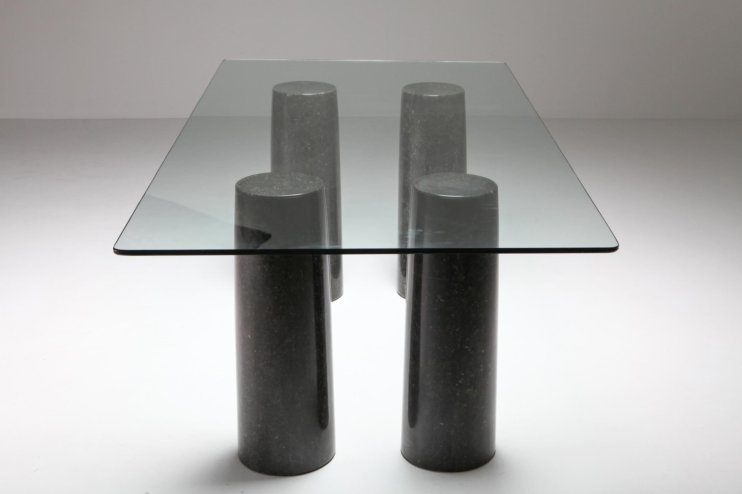 Italian Mario Bellini's Colonnata Marble Table Black
