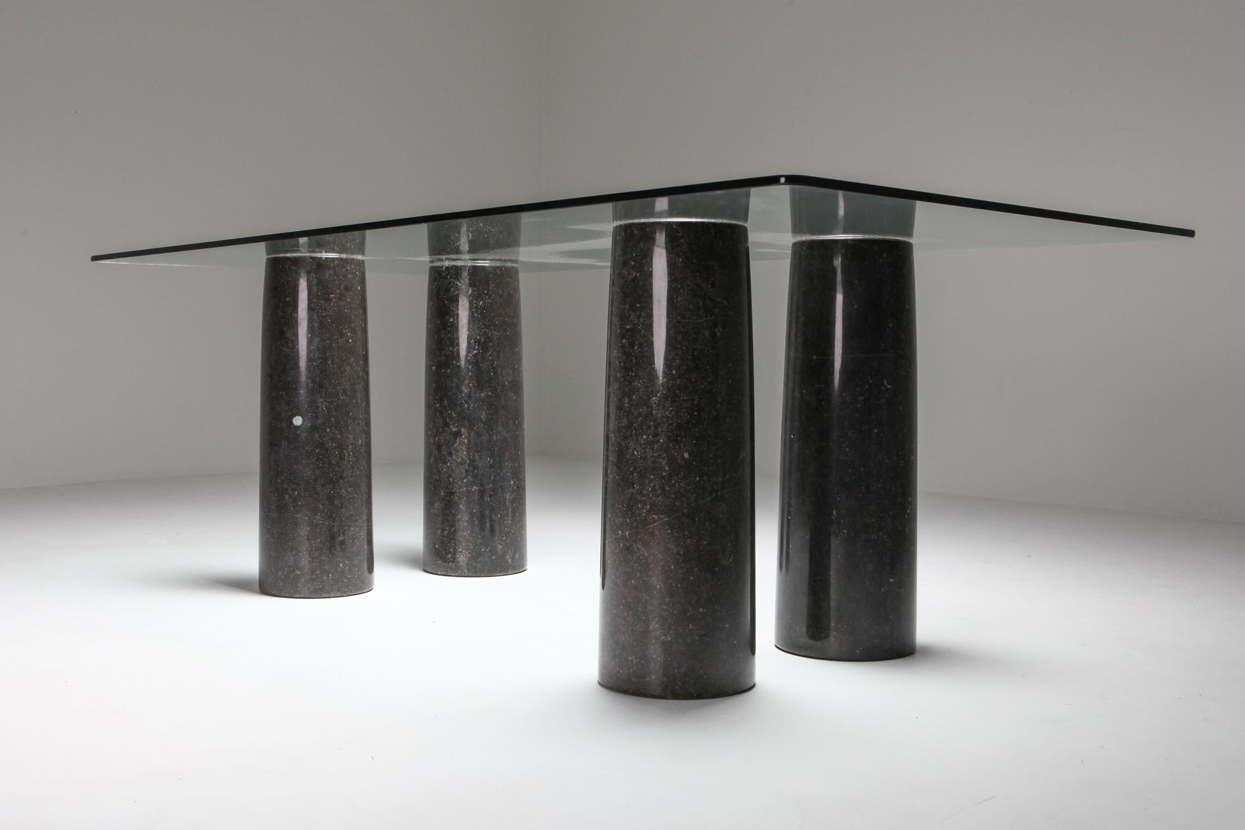 20th Century Mario Bellini's Colonnata Marble Table Black