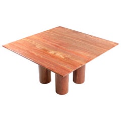 Mario Bellini's Red Travertine 'Il Collonato' Dining Table