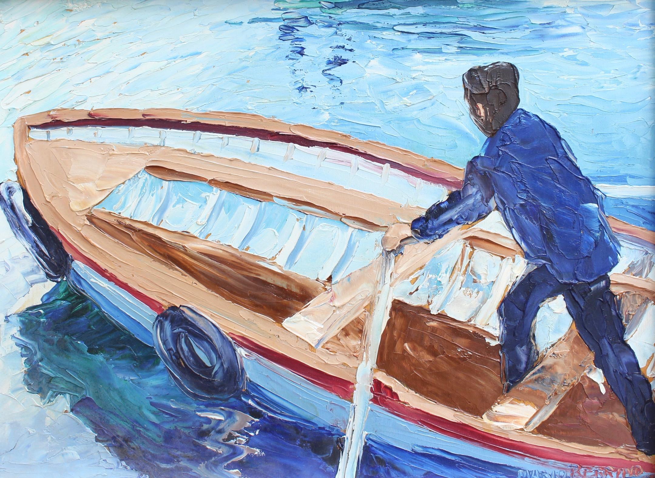 Mario Berrino Portrait Painting - The Man in the Boat