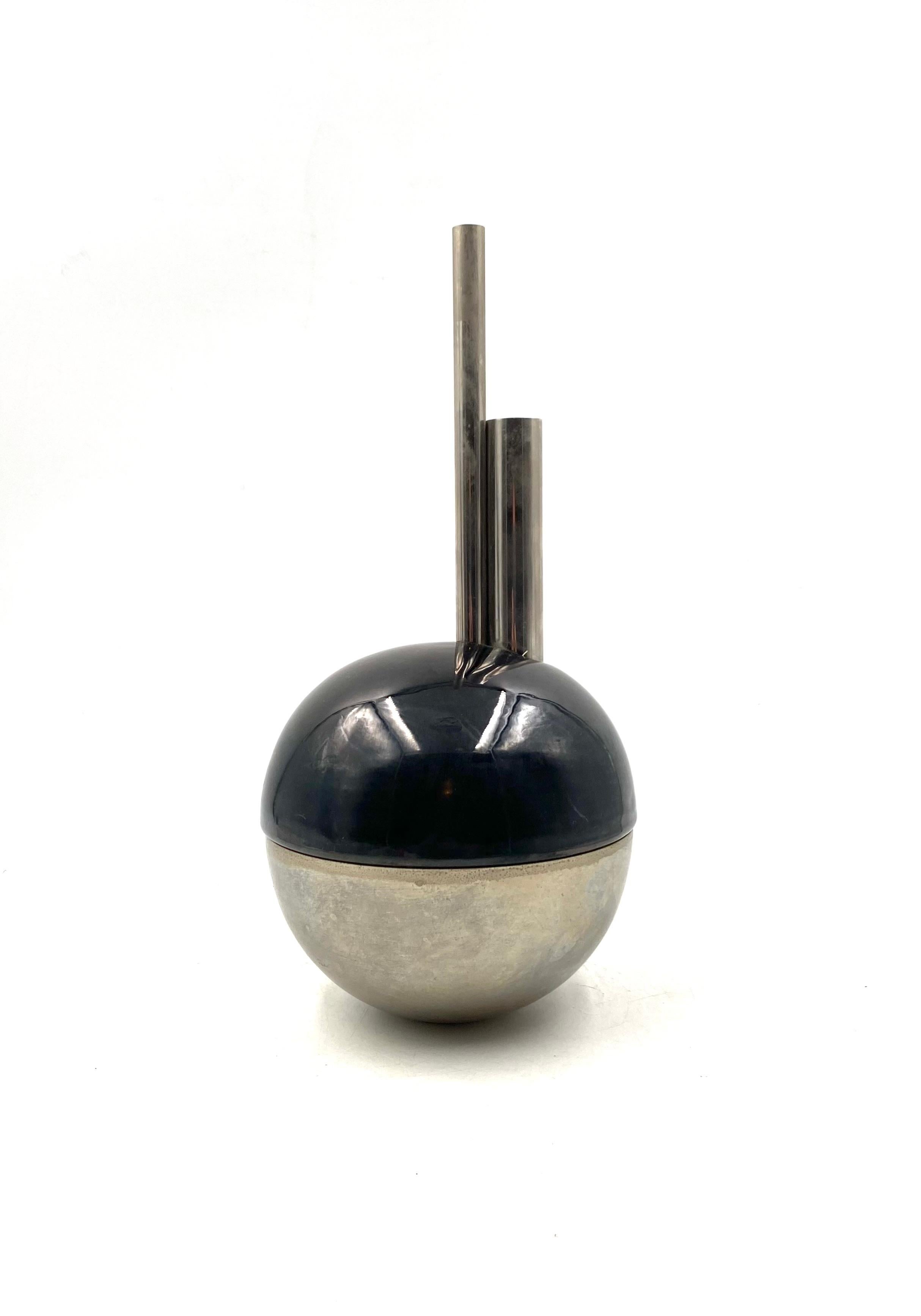Hollywood Regency Mario Bertozzi, ceramic spherical vase, Marber Italy, 1970s in vendita