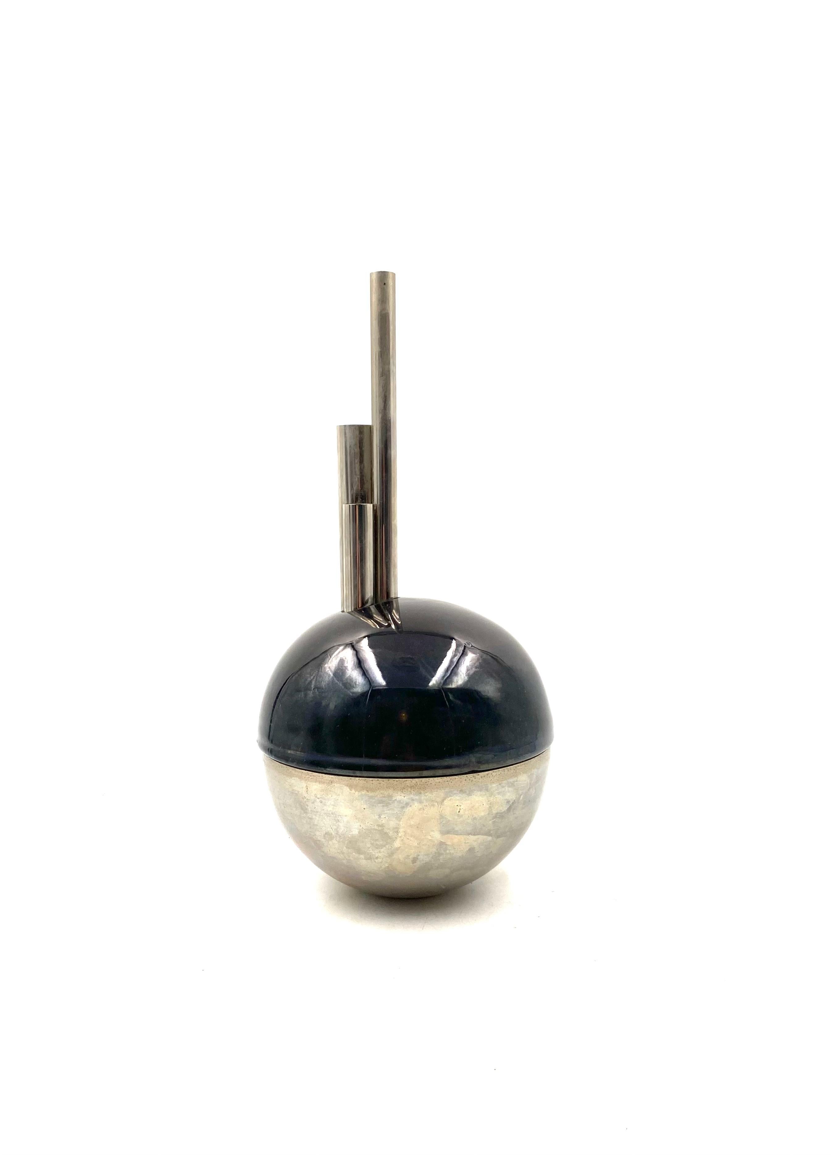 Metallo Mario Bertozzi, ceramic spherical vase, Marber Italy, 1970s in vendita