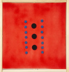Polka Dots on Red - Acrylic Painting by Mario Bigetti - 2020
