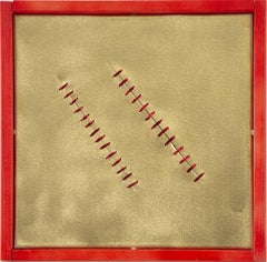 Seams on Gold - Acrylic Painting by Mario Bigetti - 2020