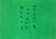 Seams on Green - Original Acrylic Painting by Mario Bigetti - 2020