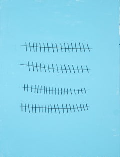 Seams on Sky Blue - Original Acrylic Painting by Mario Bigetti - 2020