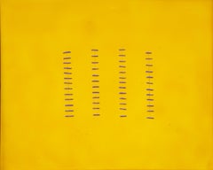 Seams on Yellow - Original Acrylic Painting by Mario Bigetti - 2020