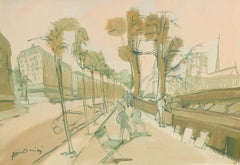 Vista urbana - Óleo sobre tabla - Firmado - Enmarcado - Años 80-90