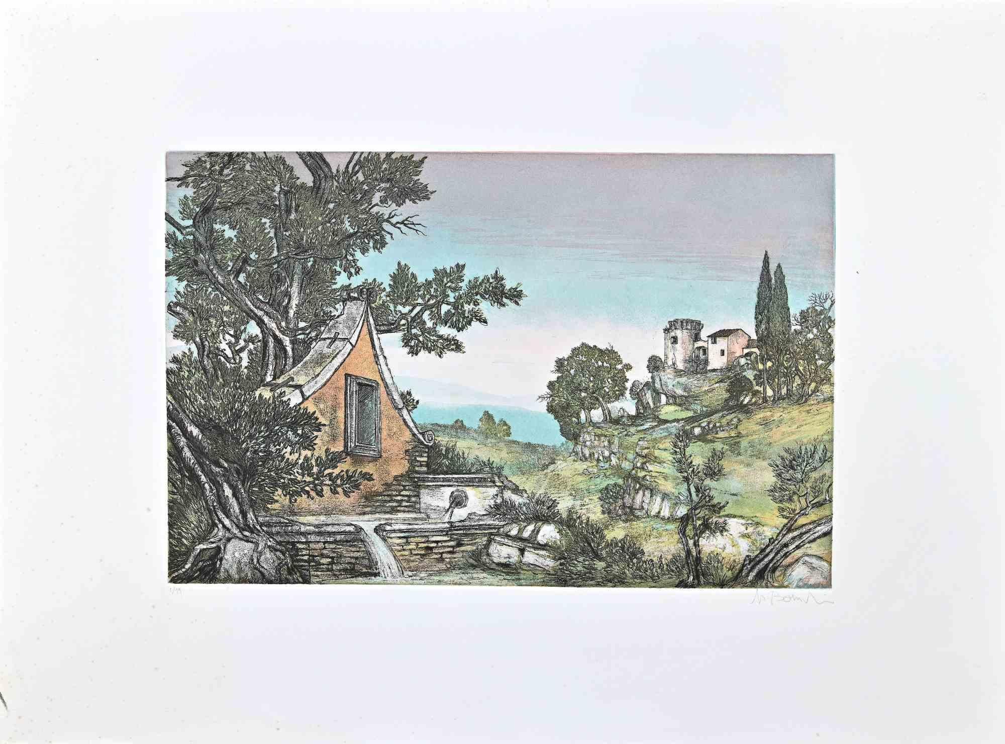Mario Bonechi - Landscape - Etching - Late 20th Century For Sale at 1stDibs