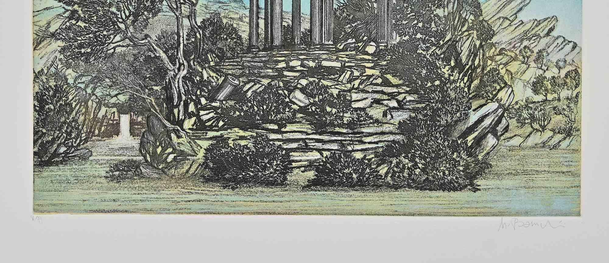 Paysage - Eau-forte - Fin du XXe siècle - Print de Mario Bonechi