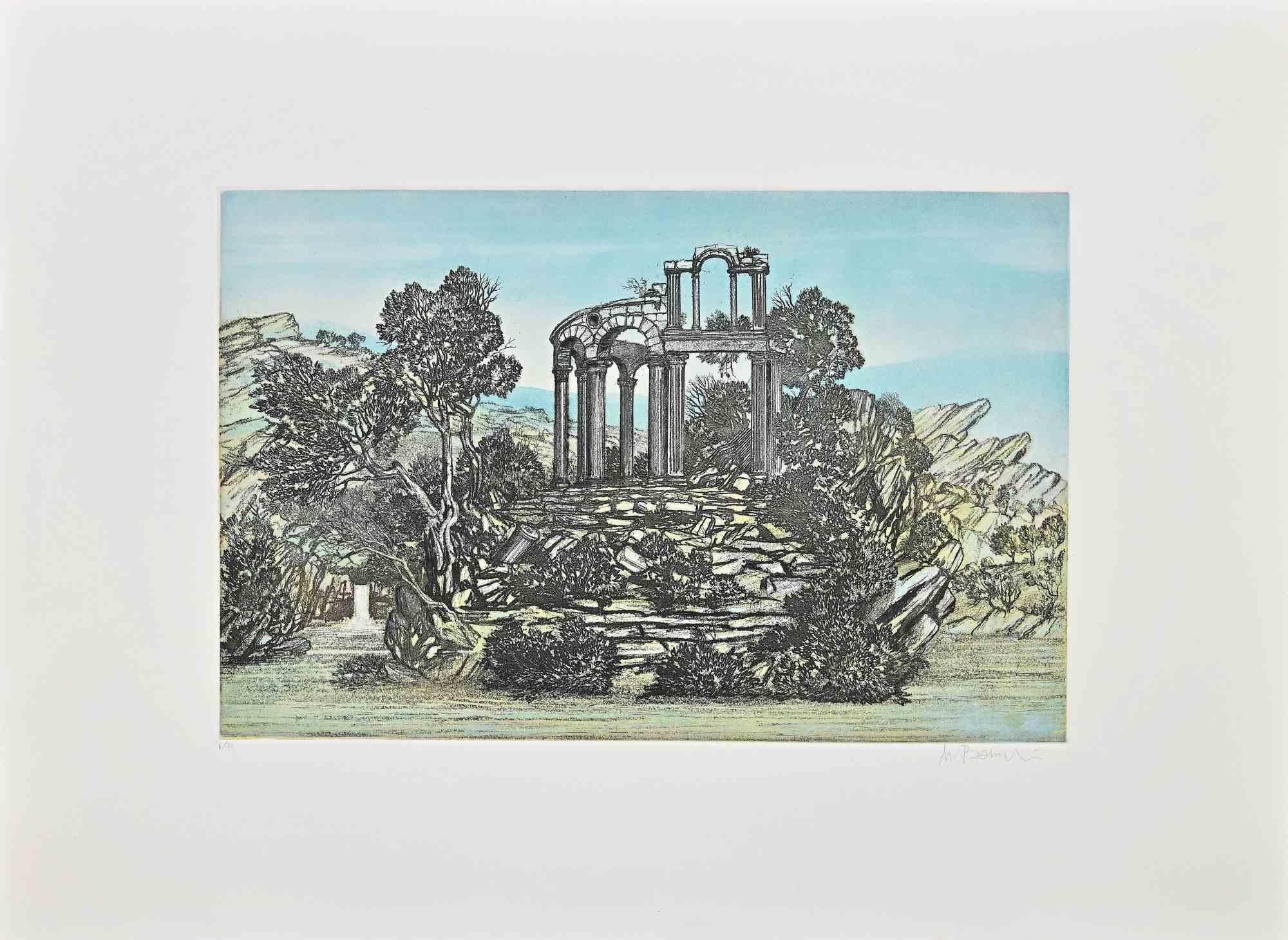 Mario Bonechi Figurative Print - Landscape - Etching - Late 20th Century