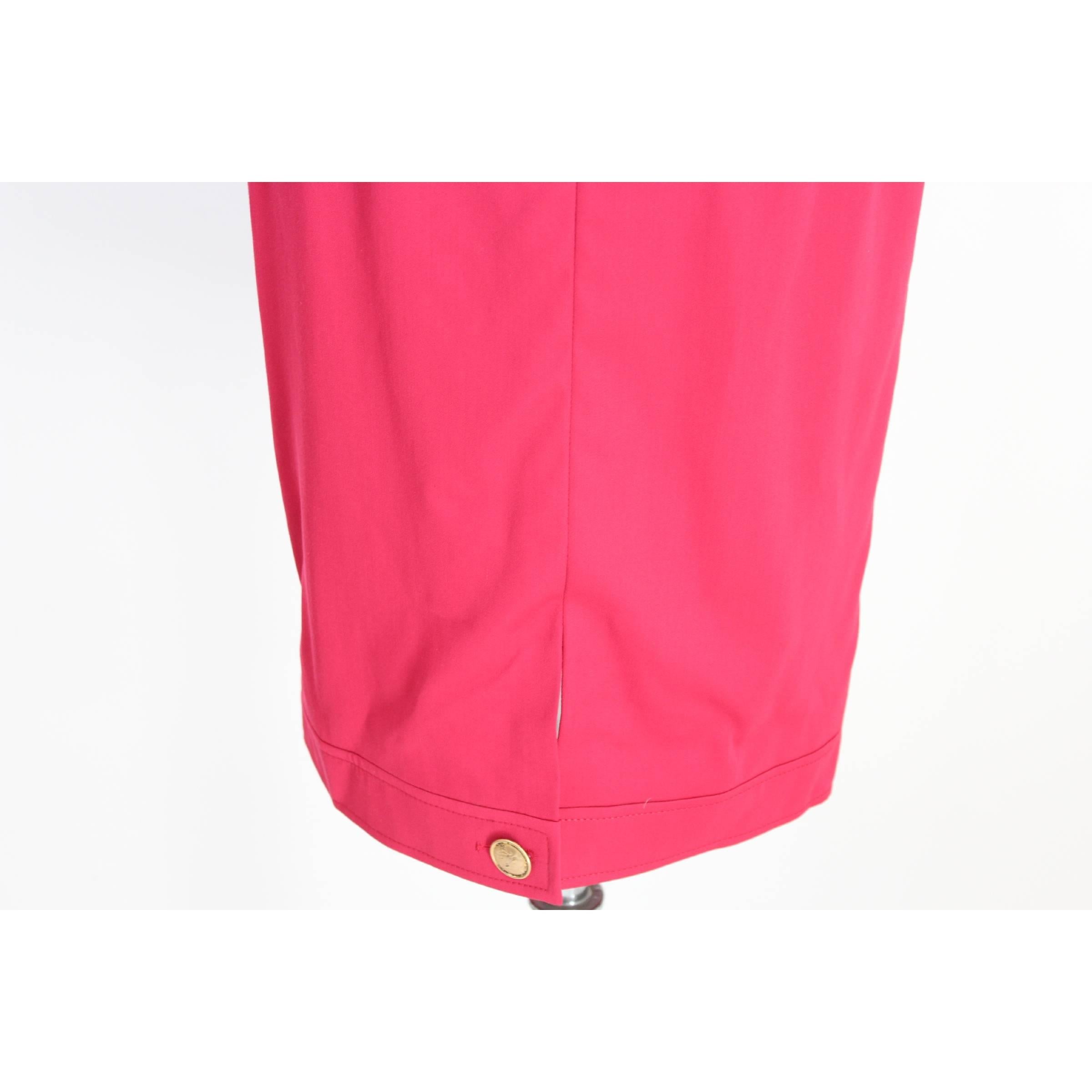 Mario Borsato Suit Skirt Fuchsia Wool Italian Jacket Tailleur, 1980s  For Sale 2