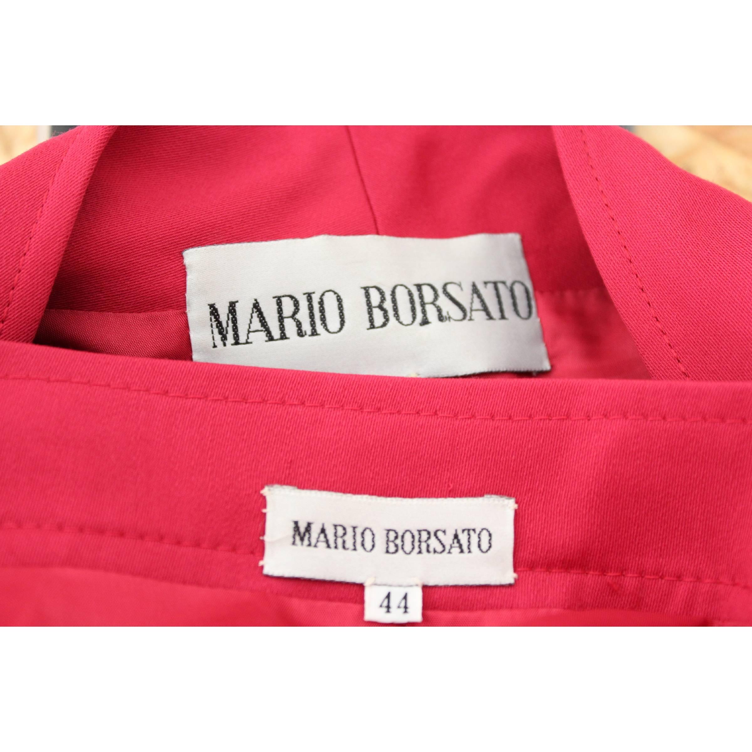Mario Borsato Suit Skirt Fuchsia Wool Italian Jacket Tailleur, 1980s  For Sale 3