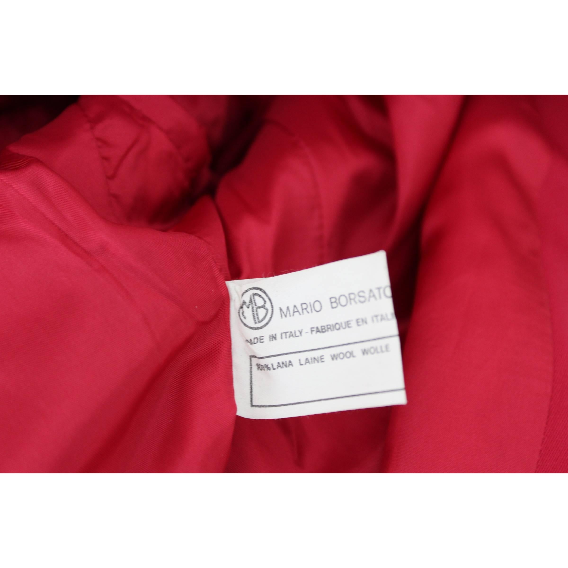 Mario Borsato Suit Skirt Fuchsia Wool Italian Jacket Tailleur, 1980s  For Sale 4